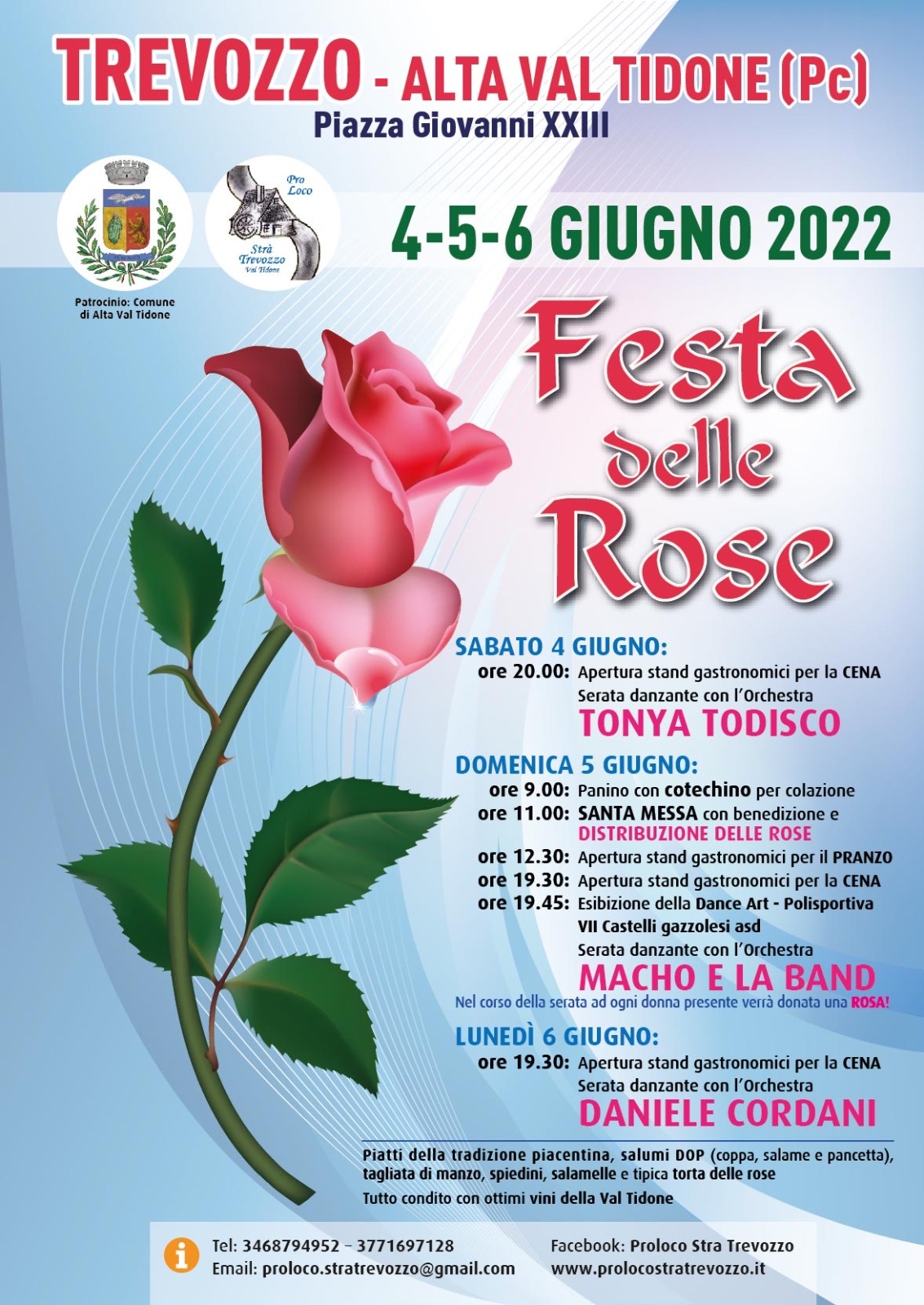 Programma della Festa delle Rose 2022 di Trevozzo