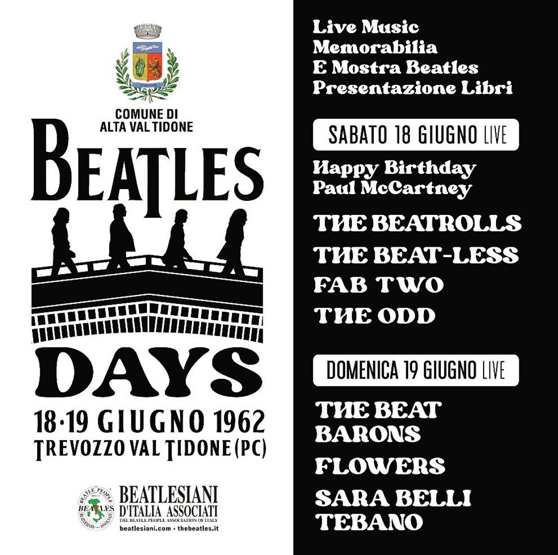 Locandina dei Beatles Days 2022 a Trevozzo (Alta Val Tidone)