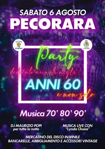 Locandina Festa Anni 60 a Pecorara 2022