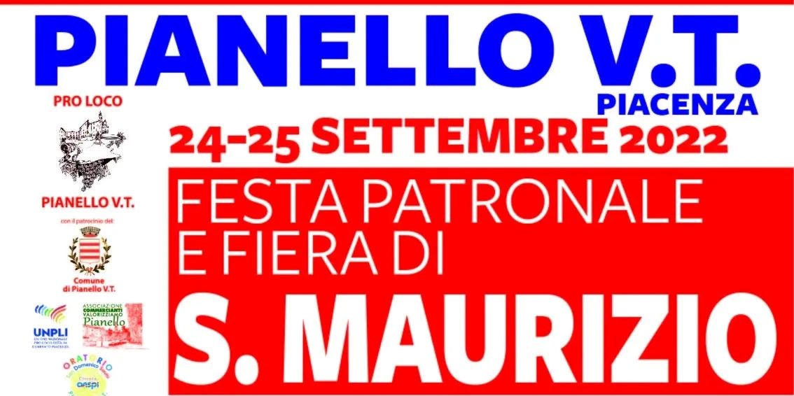 Banner Festa Patronale di San Maurizio a Pianello Val Tidone 2022