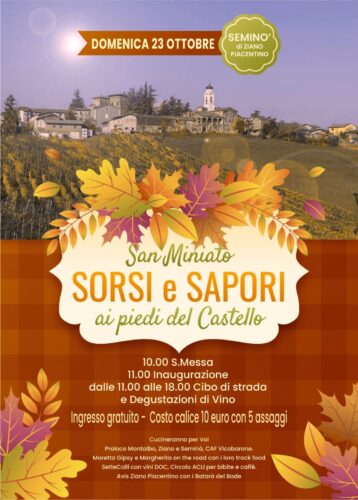 Programma della Festa di San Miniato a Seminò di Ziano Piacentino 23 ottobre 2022